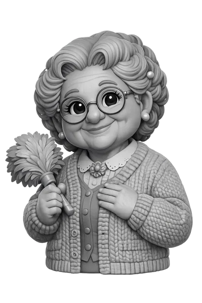 Mô hình 3D bà cụ (Hip old Granny) đáng yêu trang trí - Image 2