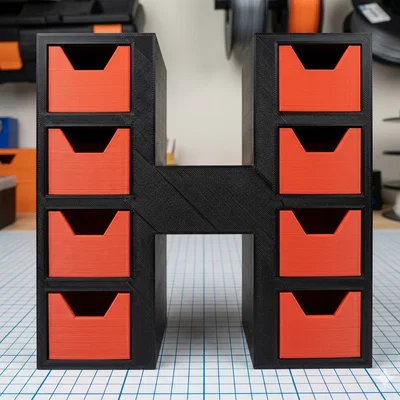 Tủ ngăn kéo mini chữ H in 3D để bàn tiện ích và sáng tạo