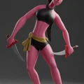 Mô hình 3D nữ Ninja chiến binh cầm đao cực chất - Thumbnail 1