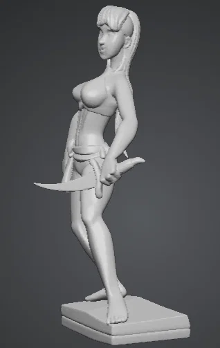 Mô hình 3D nữ Ninja chiến binh cầm đao cực chất - Image 2