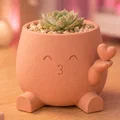 Chậu Trồng Cây Trái Tim Hôn Nhau - Đồ Trang Trí Kawaii Đáng Yêu - Thumbnail 1