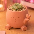 Chậu Trồng Cây Trái Tim Hôn Nhau - Đồ Trang Trí Kawaii Đáng Yêu - Thumbnail 2