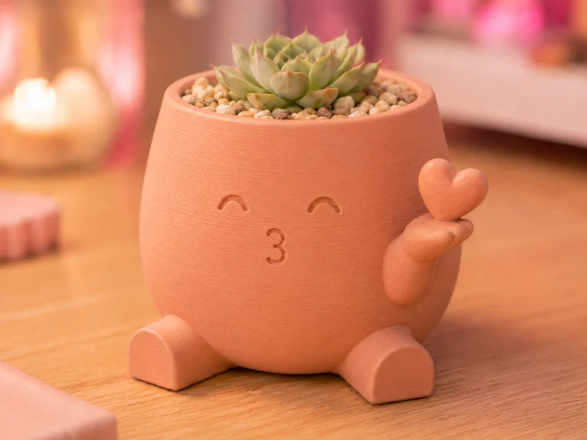 Chậu Trồng Cây Trái Tim Hôn Nhau - Đồ Trang Trí Kawaii Đáng Yêu - Image 5