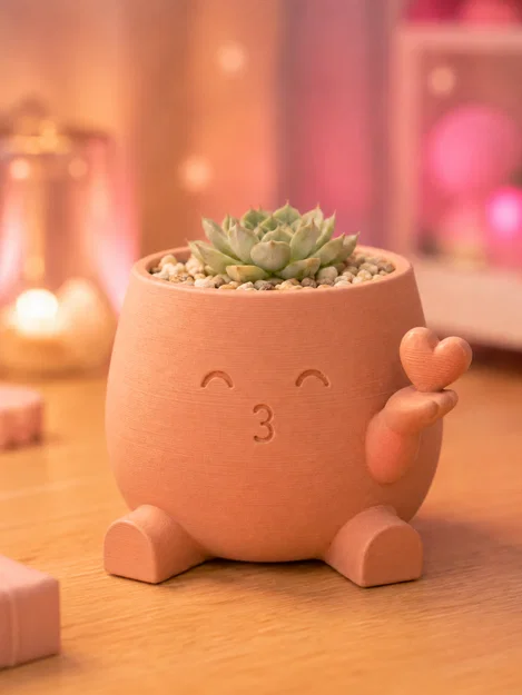 Chậu Trồng Cây Trái Tim Hôn Nhau - Đồ Trang Trí Kawaii Đáng Yêu - Image 7