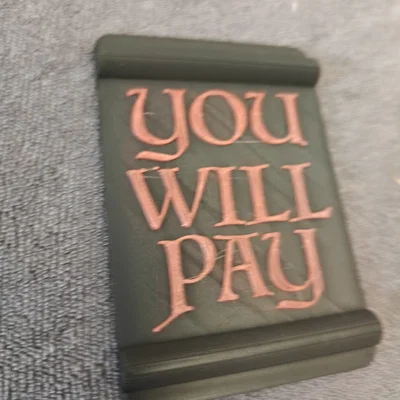 MTG — Token nhắc nhở Pact (Cuộn giấy YOU WILL PAY)