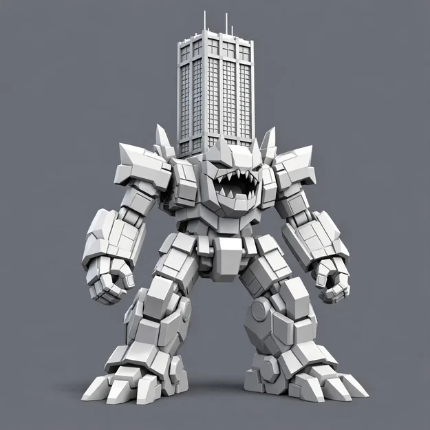 Mô hình 3D Skyscraper Man độc đáo - Quái vật tòa nhà cho dân sưu tập - Image 1