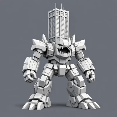 Mô hình 3D Skyscraper Man độc đáo - Quái vật tòa nhà cho dân sưu tập