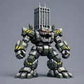 Mô hình 3D Skyscraper Man độc đáo - Quái vật tòa nhà cho dân sưu tập - Thumbnail 2