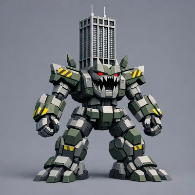 Mô hình 3D Skyscraper Man độc đáo - Quái vật tòa nhà cho dân sưu tập