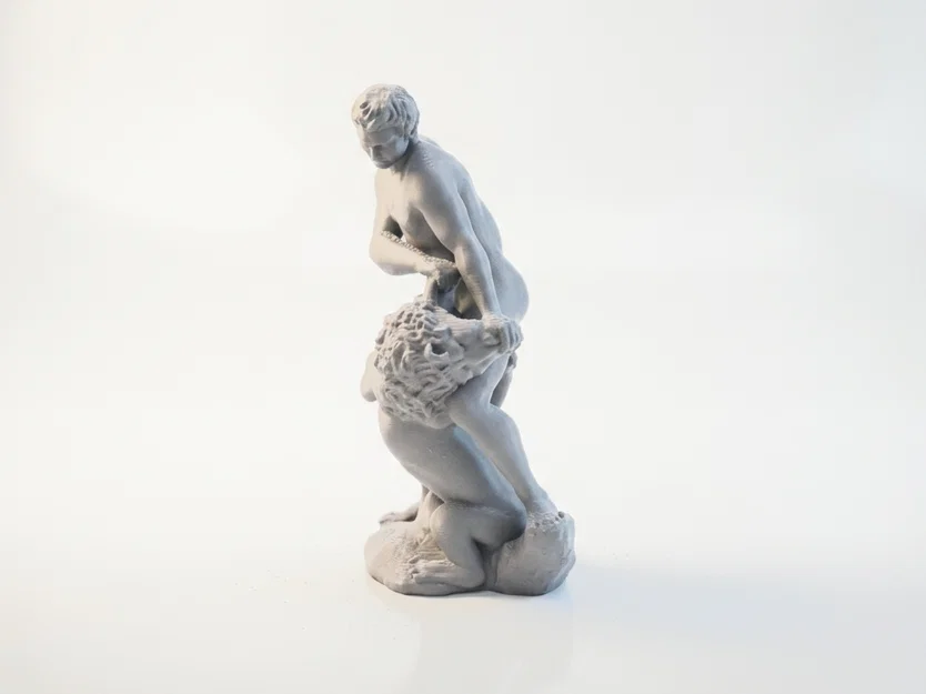 Mô hình điêu khắc cổ điển Samson và Sư tử in 3D - Image 3