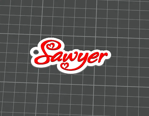 Móc khóa tên Sawyer - Phong cách tình yêu - Thẻ tên cá nhân hóa - Image 2