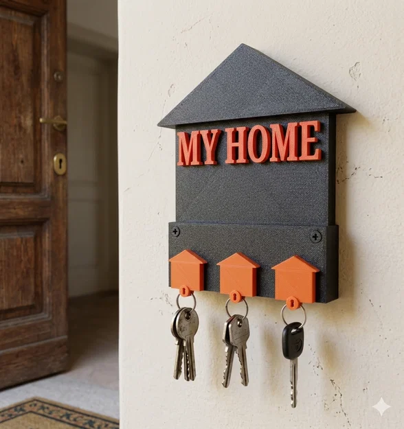 Mô hình treo chìa khóa trang trí tường hình ngôi nhà - My Home - Image 1