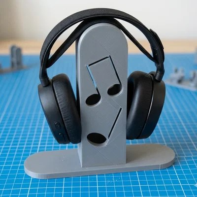 Giá treo tai nghe thiết kế nốt nhạc cho bàn làm việc - File in 3D
