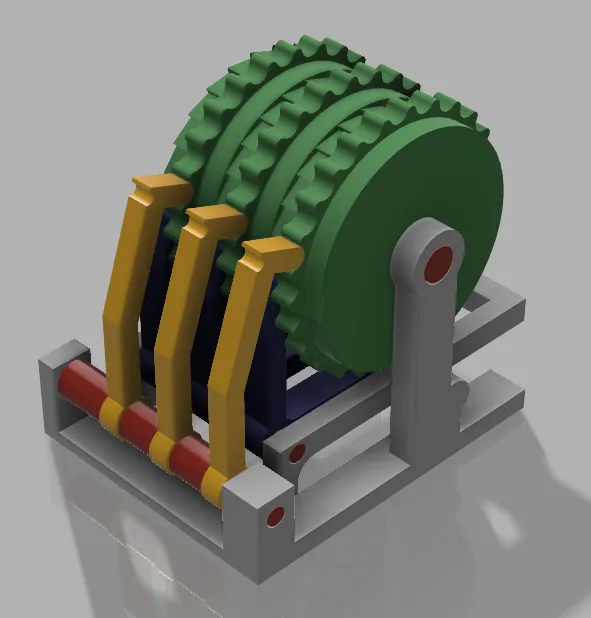 Mô hình 3D Hệ thống thanh chắn an toàn tàu lượn Achtbaan beugel systeem - Image 2