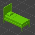 Mô hình giường đơn 3D MODELLINO DI ARREDO GT9 trang trí - Thumbnail 1