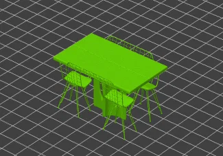 Mô hình bộ bàn ghế ăn mini trang trí - MODELLINO DI ARREDO GT10 - Image 1
