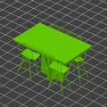 Mô hình bộ bàn ghế ăn mini trang trí - MODELLINO DI ARREDO GT10 - Thumbnail 1