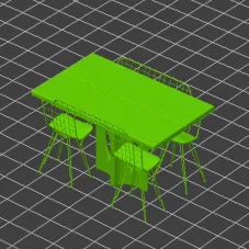 Mô hình bộ bàn ghế ăn mini trang trí - MODELLINO DI ARREDO GT10