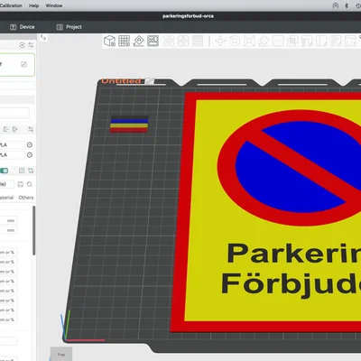 Mẫu in 3D biển báo cấm đỗ xe Parkering Förbjuden cho bãi đỗ cá nhân