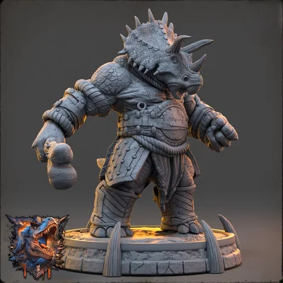 Mô hình 3D Rhino Warrior - Chiến binh tê giác dũng mãnh