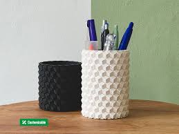 Ống cắm bút tổ ong 3D - Thiết kế trang trí bàn làm việc tinh tế - Image 1