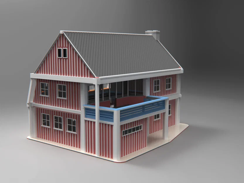 Nhà gỗ Bắc Âu – Tỷ lệ H0 & N (Cabin đỏ Scandinavia) - Image 5