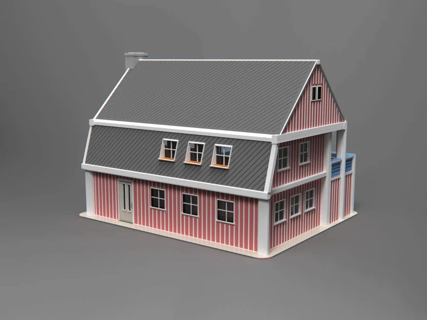 Nhà gỗ Bắc Âu – Tỷ lệ H0 & N (Cabin đỏ Scandinavia) - Image 6