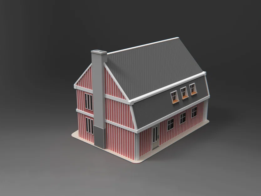 Nhà gỗ Bắc Âu – Tỷ lệ H0 & N (Cabin đỏ Scandinavia) - Image 7