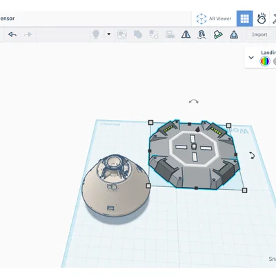 Mô hình Bãi đáp và Trạm điều khiển không gian 3D