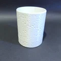 Hũ Đựng Đồ Có Nắp Họa Tiết Vết Lõm Màu Trắng - Thumbnail 2