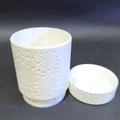 Hũ Đựng Đồ Có Nắp Họa Tiết Vết Lõm Màu Trắng - Thumbnail 3