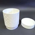 Hũ Đựng Đồ Retro Hình Vòng Tròn Màu Trắng - Thumbnail 3