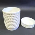 Hũ Đựng Đồ Họa Tiết Lưới Lục Giác Màu Trắng - Thumbnail 2