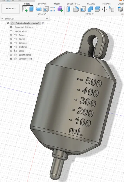Móc khóa túi đựng Catheter (Catheter bag keychain) in 3D độc đáo - Image 1