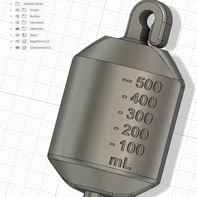 Móc khóa túi đựng Catheter (Catheter bag keychain) in 3D độc đáo