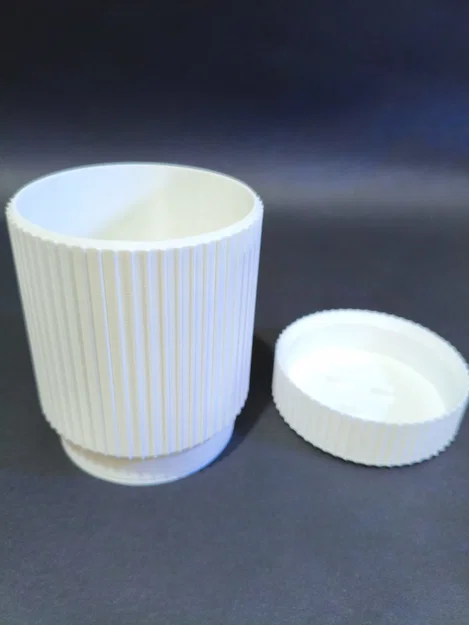 Lọ Đựng Đồ Modern Fluted Màu Trắng Sang Trọng - Image 2