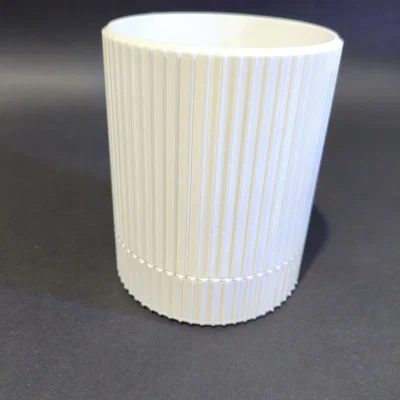 Lọ Đựng Đồ Modern Fluted Màu Trắng Sang Trọng
