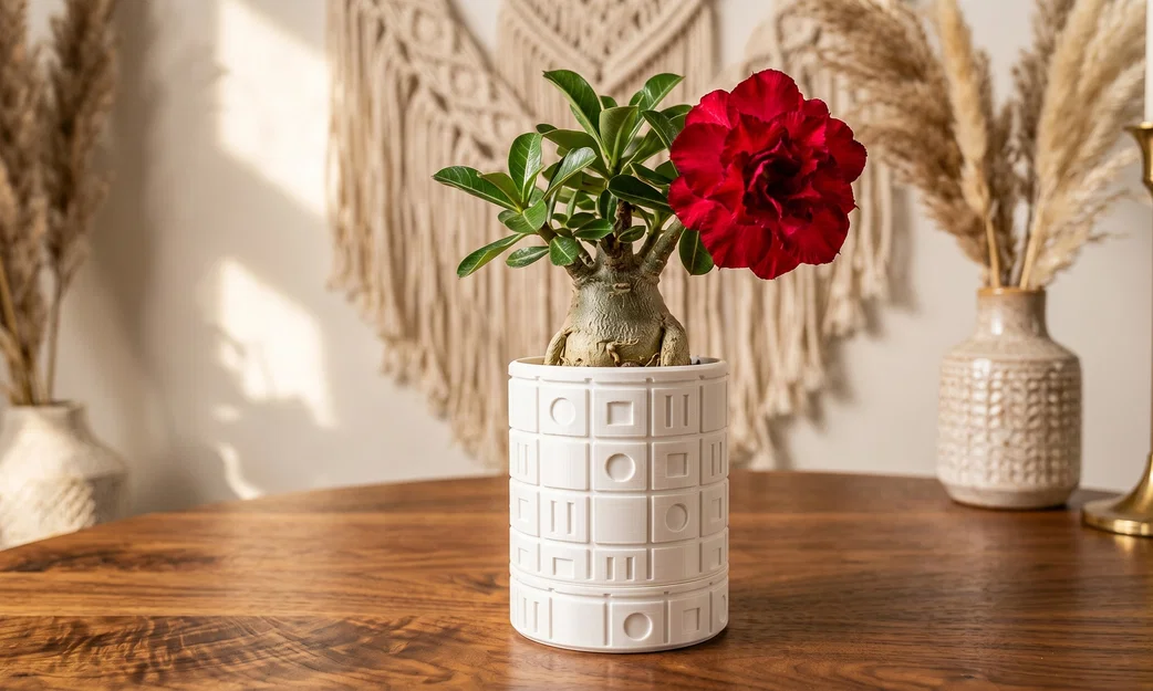Hũ Đựng Đồ Hình Học Màu Trắng (White Geometric Block Storage Jar) - Image 1