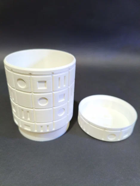 Hũ Đựng Đồ Hình Học Màu Trắng (White Geometric Block Storage Jar) - Image 2