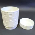 Hũ Đựng Đồ Hình Học Màu Trắng (White Geometric Block Storage Jar) - Thumbnail 2