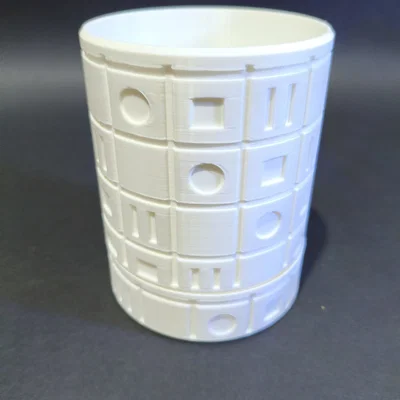 Hũ Đựng Đồ Hình Học Màu Trắng (White Geometric Block Storage Jar)