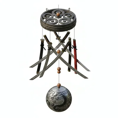 Mẫu in 3D chuông gió hình kiếm Katana cực chất trang trí nhà cửa