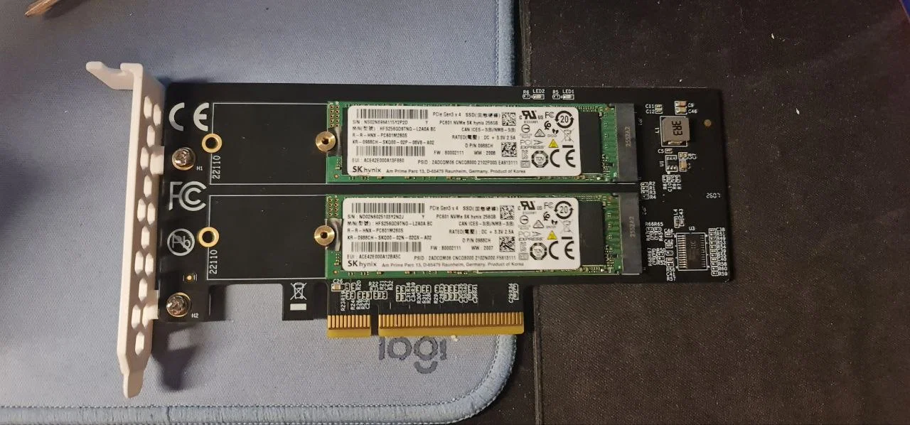 Thanh chặn PCIe Bracket mỏng tùy chỉnh cho card chuyển đổi M.2 SSD kép - Image 1