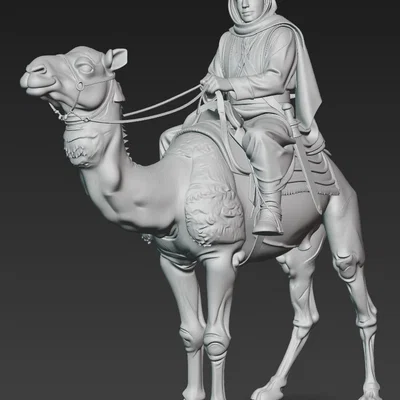 Mô hình 3D Lawrence of Arabia cưỡi lạc đà (Tỉ lệ 1:24)