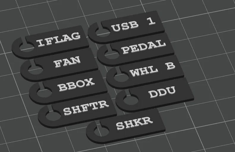 Bộ thẻ nhãn USB in 3D cho thiết bị Simracing chuyên nghiệp - Image 1
