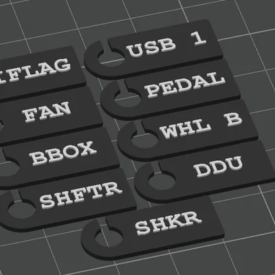 Bộ thẻ nhãn USB in 3D cho thiết bị Simracing chuyên nghiệp
