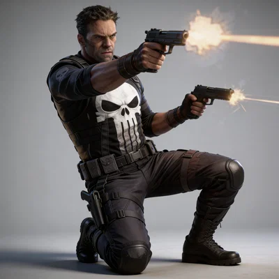 Mô hình The Punisher 3D cực ngầu cho fan Marvel