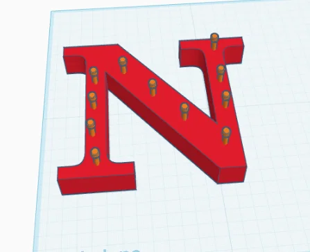 Mẫu in 3D giá treo móc khóa chữ N cá tính - Image 1