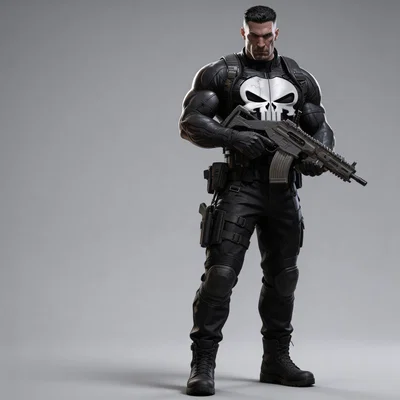Mô hình 3D The Punisher Marvel Comics ấn tượng cho dân sưu tầm