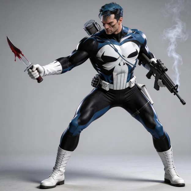 Mô hình 3D The Punisher chiến đấu tỉ lệ 1:24 cực chi tiết - Image 1